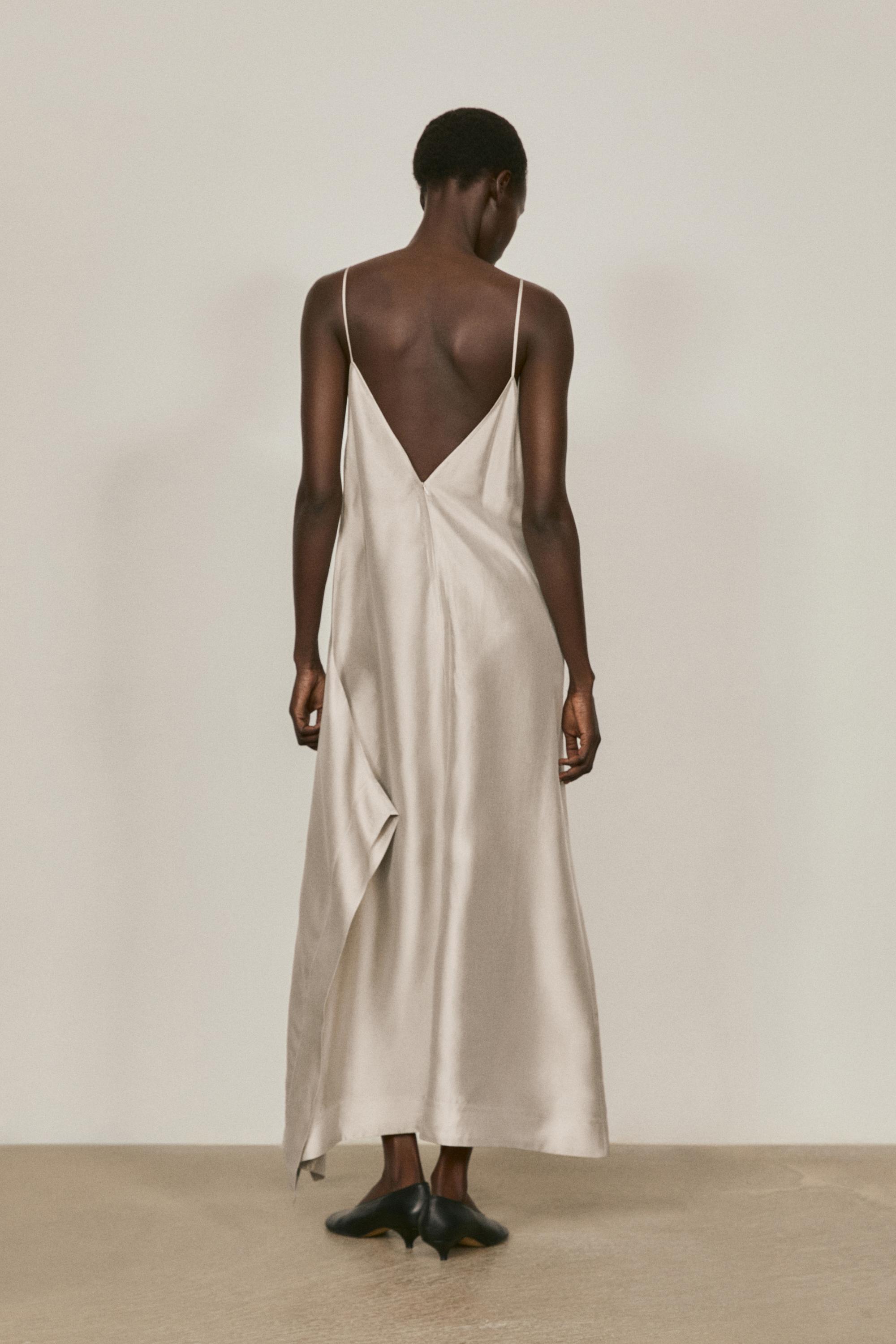 Midi slip dress with V-neckline - LIMITED EDITION